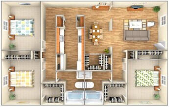 3 Bedroom B 23102 floor plan